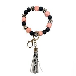 WYLDWOOD TASSEL Large Beaded Bracelet Keychain